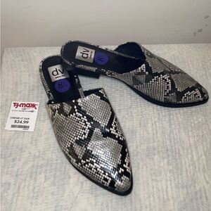 DV by Dolce Vita Women's Snake Print Mules - Black and White